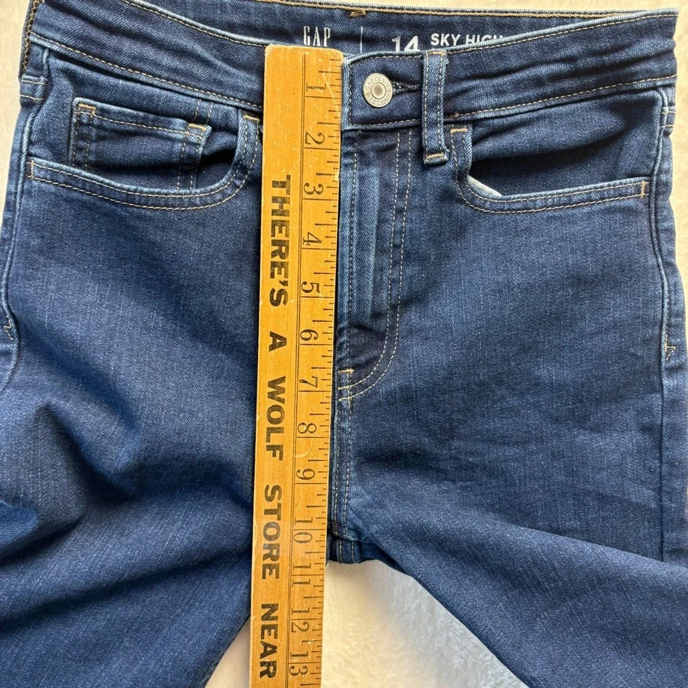 Gap Teen Jeans Girls Sz 14 Sky High Skinny Ankle Dark Wash‎ Stretch Denim